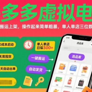 拼多多虚拟电商玩法详解 低门槛易上手可矩阵单人单店可盈利-雨叶虚拟资源网