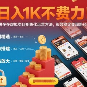 拼多多虚拟类目矩阵运营技巧 长效稳定变现路径全解析-雨叶虚拟资源网