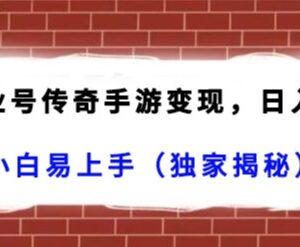抖音企业号传奇手游挂载变现玩法 零粉可做春节流量期盈利指南-雨叶虚拟资源网