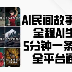 AI制作民间故事短视频教程 低门槛副业项目全平台可落地-雨叶虚拟资源网