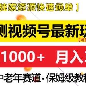 2024视频号中老年赛道新玩法 低竞争零基础带货盈利实操教程-雨叶虚拟资源网