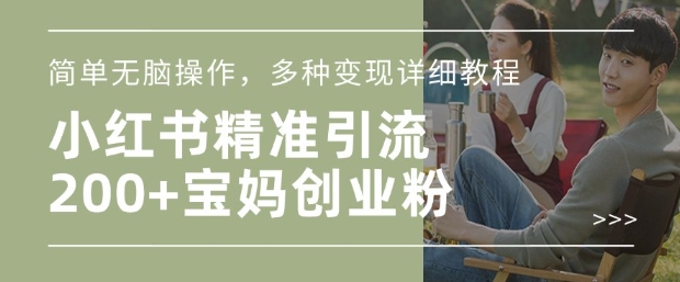 小红书混剪日引200+宝妈创业粉教程 附多元变现实操玩法