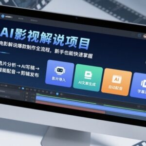 AI影视解说爆款制作全流程教程 零基础新手也可快速掌握-雨叶虚拟资源网