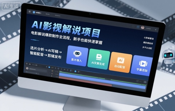 AI影视解说爆款制作全流程教程 零基础新手也可快速掌握