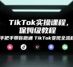 TikTok保姆级实操教程 从注册运营到变现全流程教学-雨叶虚拟资源网
