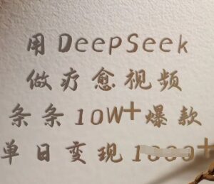用DeepSeek制作疗愈视频 爆款起号及多途径变现实操教程-雨叶虚拟资源网