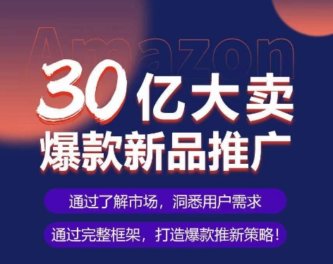 亚马逊爆款推新可复制SOP 30亿大卖实操全流程案例解析