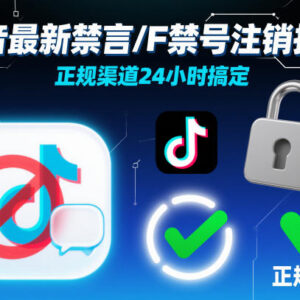 抖音禁言及永久封禁账号 正规24小时注销操作技术详解-雨叶虚拟资源网