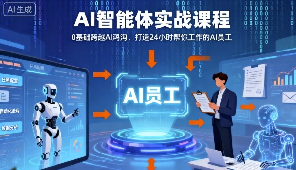 0基础AI智能体实战课程 手把手教你搭建24小时运行AI数字员工