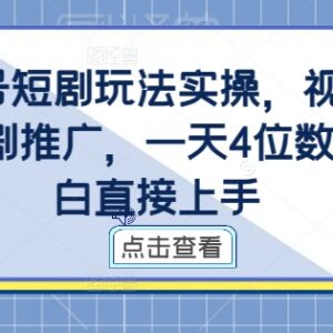 2024视频号短剧推广实操教程 零基础新手也可轻松上手-雨叶虚拟资源网