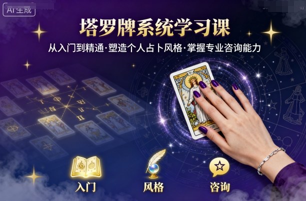 零基础塔罗牌系统学习课 从入门到精通掌握专业占卜咨询能力