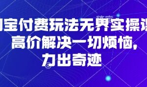 淘宝付费无界玩法实操课程 从选品到运营全流程教学-雨叶虚拟资源网