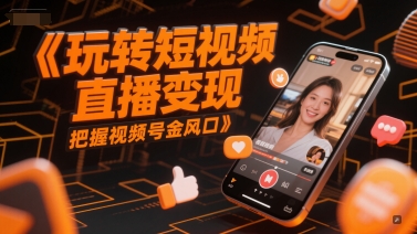 视频号短视频直播运营变现教程 零基础从0到1实操全攻略