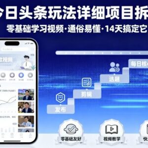 零基础今日头条玩法全拆解 AI实操教程14天可快速上手-雨叶虚拟资源网