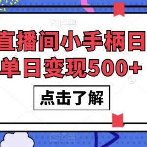 抖音直播间小手柄日不落玩法 单日变现500+实操全攻略-雨叶虚拟资源网