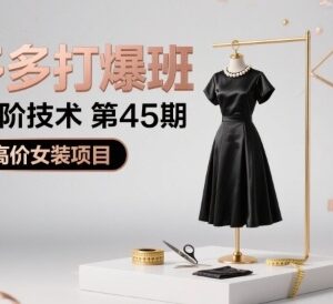 拼多多打爆班第45期教程 高客单价女装项目全流程运营实操-雨叶虚拟资源网