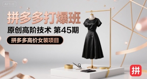 拼多多打爆班第45期教程 高客单价女装项目全流程运营实操