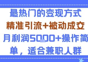 每年9-10月可操作小众兼职变现项目 被动成交月利5千+易操作-雨叶虚拟资源网