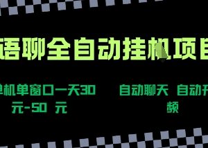 交友平台全自动语聊视频项目拆解 新手可轻松上手单窗口日入30+-雨叶虚拟资源网