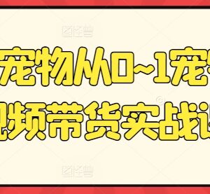 元宝宠物0-1宠物短视频带货实战课 萌宠赛道变现实操教程-雨叶虚拟资源网