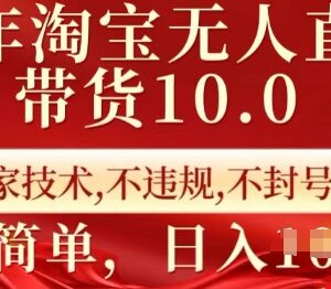 2025淘宝无人直播带货10.0教程 合规不封号小白易上手出单-雨叶虚拟资源网