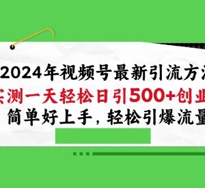 2024年视频号引流创业粉实操方法 简单易上手获客稳定效果好-雨叶虚拟资源网