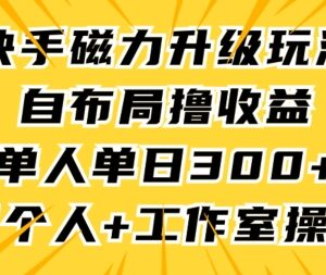 快手磁力聚星升级撸收益玩法 单人单日300+个人工作室均可操作-雨叶虚拟资源网