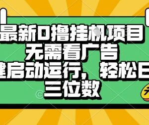 2025全新零撸挂机项目详解 无需看广告全自动运行轻松日入三位数-雨叶虚拟资源网