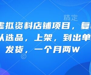 小红书虚拟资料店铺实操全攻略 从选品到自动发货月入两万-雨叶虚拟资源网