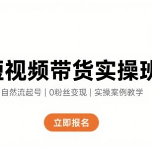 短视频自然流带货快速起号实操课 零基础运营变现全流程教程-雨叶虚拟资源网