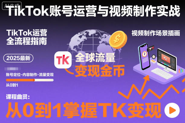 2025TikTok运营实战全流程 含最新搬运技术从0到1掌握变现方法