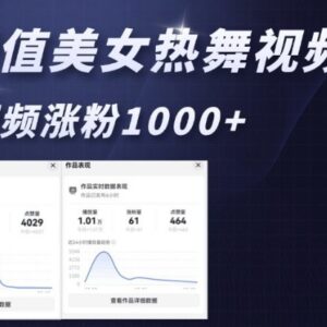 AI颜值美女热舞视频制作教程 6分钟1条4条可涨粉1000+-雨叶虚拟资源网