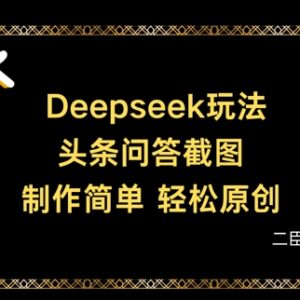 如何用Deepseek制作头条问答截图 轻松产出头条原创图文内容-雨叶虚拟资源网