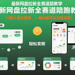 网盘拉新全赛道陪跑教学 0投入易操作最快一周可获收益-雨叶虚拟资源网