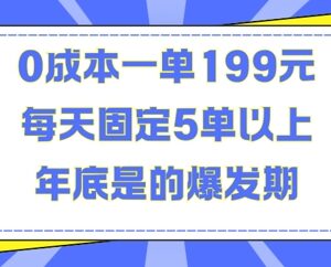 0成本刚需品赚钱项目揭秘：一单199元 年底爆发日均5单以上-雨叶虚拟资源网