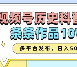 2025视频号历史科普赛道玩法 AI生成内容多平台变现教程-雨叶虚拟资源网