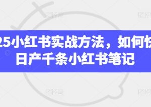 2025小红书运营实战教程 快速掌握日产千条笔记的实用方法-雨叶虚拟资源网