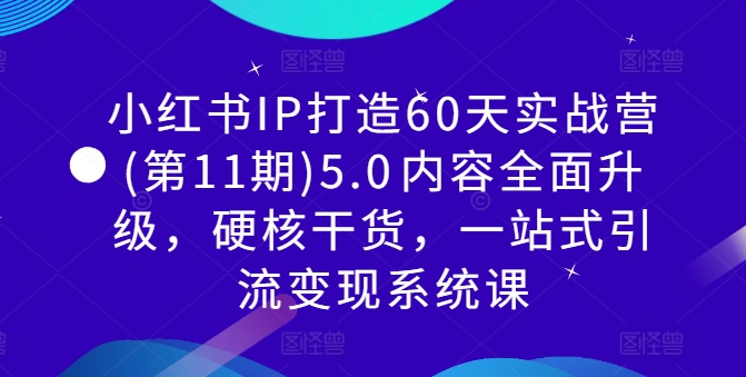 2024小红书IP打造60天实战营5.0 全链路引流变现系统课程