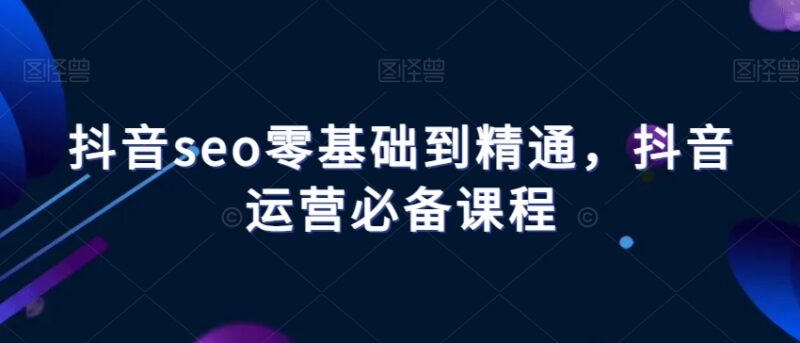 抖音SEO零基础到精通系统教程 短视频运营从业者必备学习资料