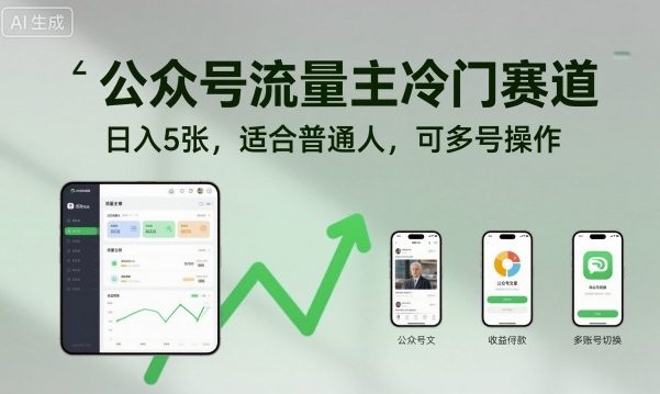 普通人可操作的公众号冷门流量主项目 留言祝福赛道可多号运营