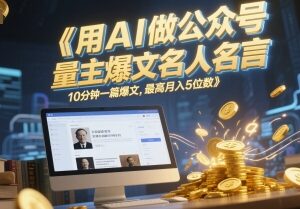 用AI生成公众号名人名言爆文 流量主低门槛变现实操教程-雨叶虚拟资源网