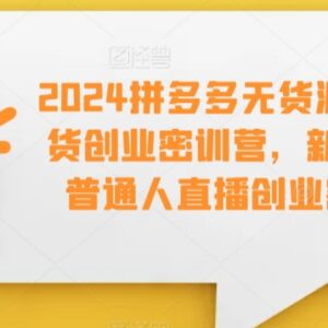 2024拼多多无货源直播带货 新手创业从0到1全流程实操教程-雨叶虚拟资源网