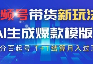 视频号AI原创模板带货玩法 高佣T+1结算起号实操指南-雨叶虚拟资源网