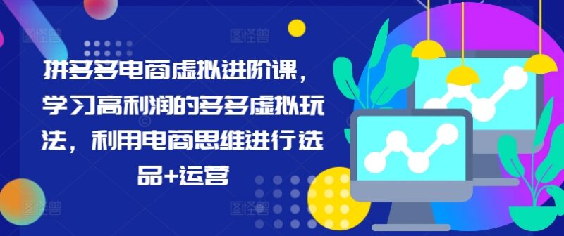 拼多多虚拟电商进阶课程 高利润选品运营全流程实操教学