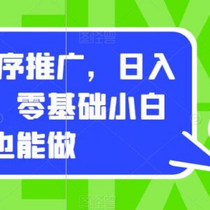零成本小程序推广赚钱教程 零基础小白可上手轻松日入过千-雨叶虚拟资源网