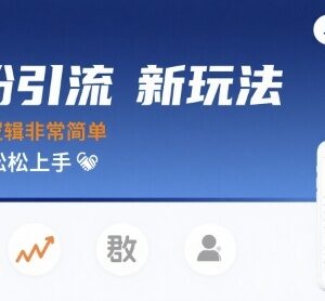 男粉引流低封号新玩法分享 操作简单单日可轻松获千元收益-雨叶虚拟资源网