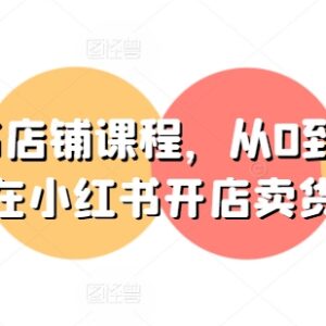 0基础做小红书店铺 从0到1完全流程开店卖货实操课程-雨叶虚拟资源网