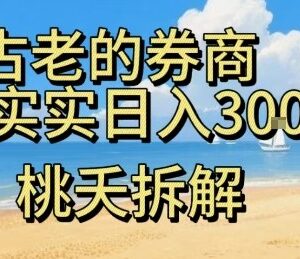 实测靠谱虚拟电商券商副业推荐 小白可上手稳定日入300-500元-雨叶虚拟资源网