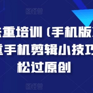 手机端短剧剪辑去重技巧教学 实用方法助力轻松通过原创审核-雨叶虚拟资源网