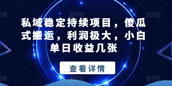 私域低门槛傻瓜式搬运项目详解 新手可上手的稳定增收实操教程